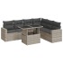 Set de sofás de jardín 7 pzas con cojines ratán PE gris