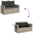 Set de sofás de jardín 7 pzas con cojines ratán PE gris
