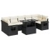 Set de sofás de jardín y cojines 8 piezas ratán sintético
