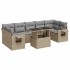 Set de sofás de jardín y cojines 8 piezas ratán sintético