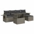 Set de muebles de jardín 6 pzas y cojines ratán sintético