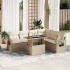 Set sofás de jardín 7 piezas y cojines ratán sintético