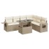 Set sofás de jardín 7 piezas y cojines ratán sintético
