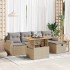 Set sofás jardín y cojines 6 pzas ratán sintético acacia