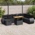 Set sofás jardín y cojines 9 pzas ratán sintético acacia