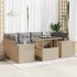 Set sofás de jardín 7 piezas y cojines ratán sintético