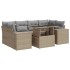 Set sofás de jardín 7 piezas y cojines ratán sintético