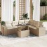 Set sofás de jardín 7 piezas y cojines ratán sintético