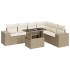 Set sofás de jardín 7 piezas y cojines ratán sintético