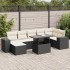Set de sofás de jardín y cojines 8 piezas ratán sintético