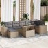 Set de sofás de jardín y cojines 8 piezas ratán sintético