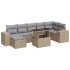 Set de sofás de jardín y cojines 8 piezas ratán sintético