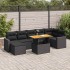 Set de sofás de jardín y cojines 8 piezas ratán sintético