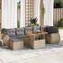 Set de sofás de jardín y cojines 8 piezas ratán sintético