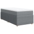 Cama box spring con colchón tela gris claro 80x200