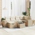 Set sofás de jardín 7 piezas y cojines ratán sintético