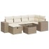 Set sofás de jardín 7 piezas y cojines ratán sintético