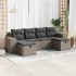 Set de muebles de jardín 6 pzas y cojines ratán sintético