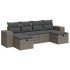 Set de muebles de jardín 6 pzas y cojines ratán sintético