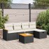 Set de sofás de jardín 6 piezas y cojines ratán sintético