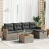 Set de muebles de jardín 6 pzas y cojines ratán sintético