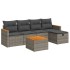 Set de muebles de jardín 6 pzas y cojines ratán sintético