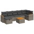 Set de sofás de jardín y cojines 8 piezas ratán sintético