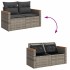 Set de sofás de jardín y cojines 8 piezas ratán sintético