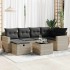 Set de sofás de jardín 7 pzas con cojines ratán PE gris