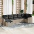 Set de sofás de jardín 7 pzas con cojines ratán PE gris