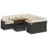 Set sofás jardín y cojines 9 pzas ratán sintético acacia