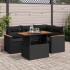 Set sofás jardín y cojines 5 pzas ratán sintético acacia
