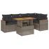 Set sofás jardín y cojines 6 pzas ratán sintético acacia