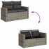 Set sofás jardín y cojines 6 pzas ratán sintético acacia