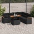Set sofás jardín y cojines 7 pzas ratán sintético acacia