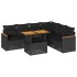 Set sofás jardín y cojines 7 pzas ratán sintético acacia