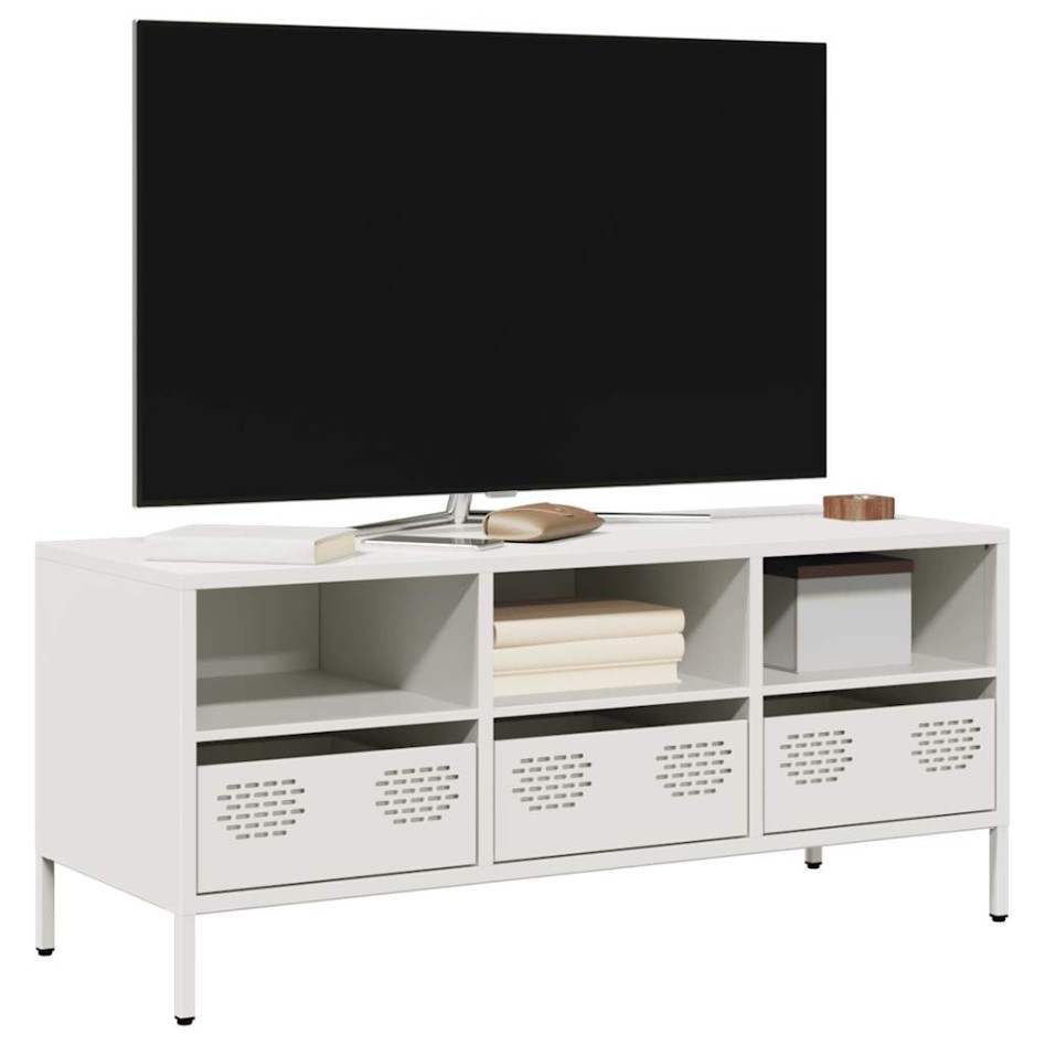 Mueble para TV acero laminado en frío blanco 101,5x39x43,5
