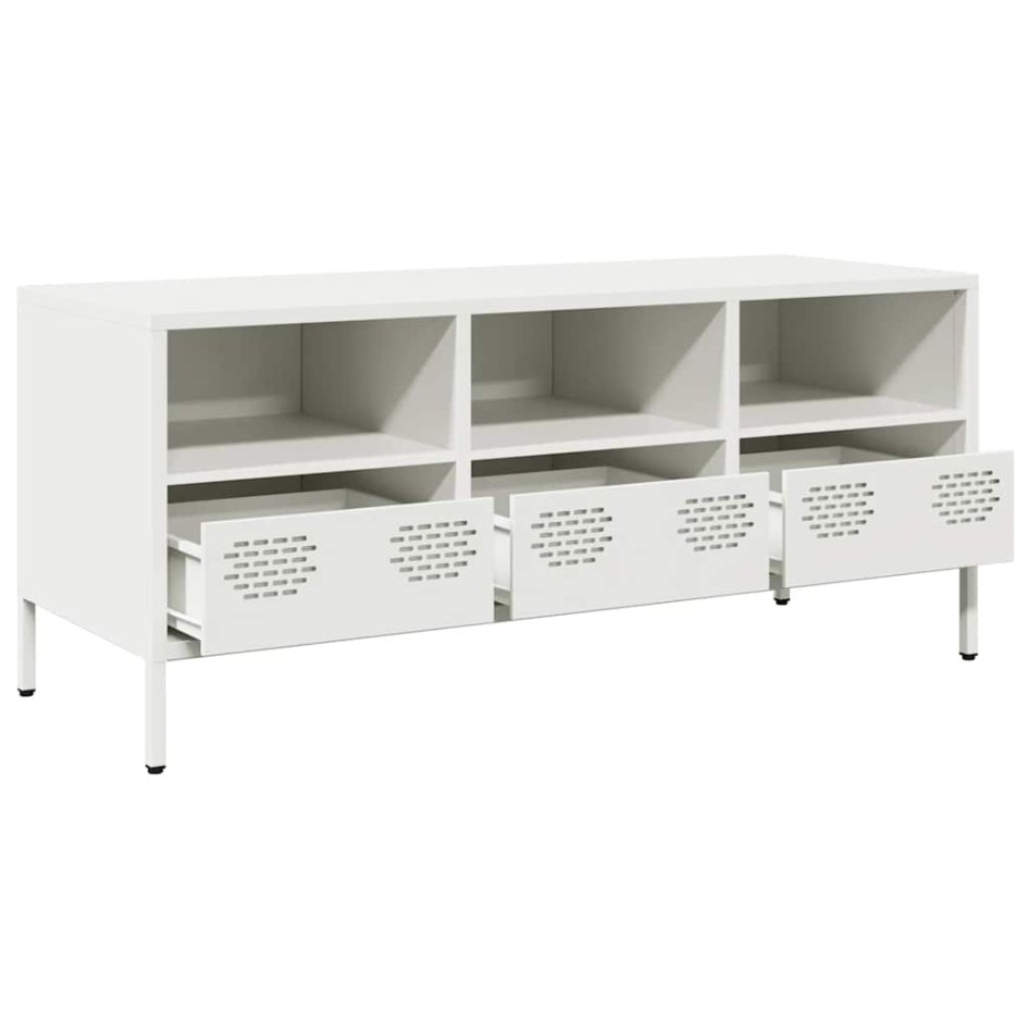 Mueble para TV acero laminado en frío blanco 101,5x39x43,5