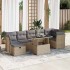 Set de sofás de jardín y cojines 8 piezas ratán sintético