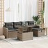 Set de muebles de jardín 6 pzas y cojines ratán sintético