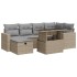 Set sofás de jardín 7 piezas y cojines ratán sintético