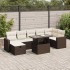 Set sofás de jardín 8 piezas y cojines ratán sintético