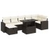 Set sofás de jardín 8 piezas y cojines ratán sintético
