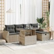 Set de sofás de jardín 6 pzas y cojines ratán sintético gris
