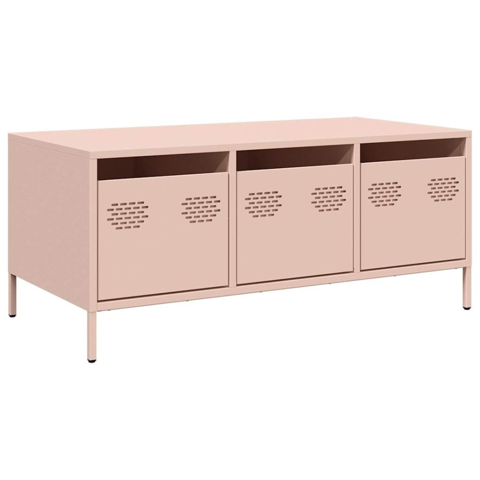 Mesa de centro acero laminado en frío rosa 101,5x50x43,5