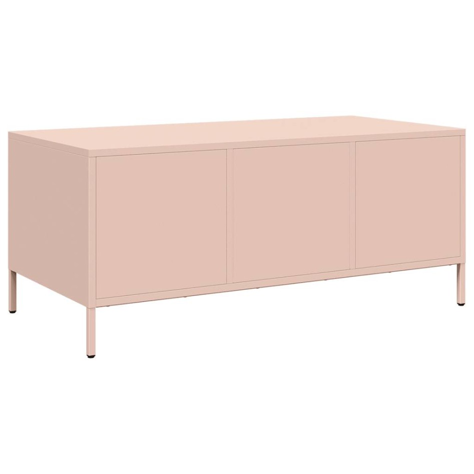 Mesa de centro acero laminado en frío rosa 101,5x50x43,5