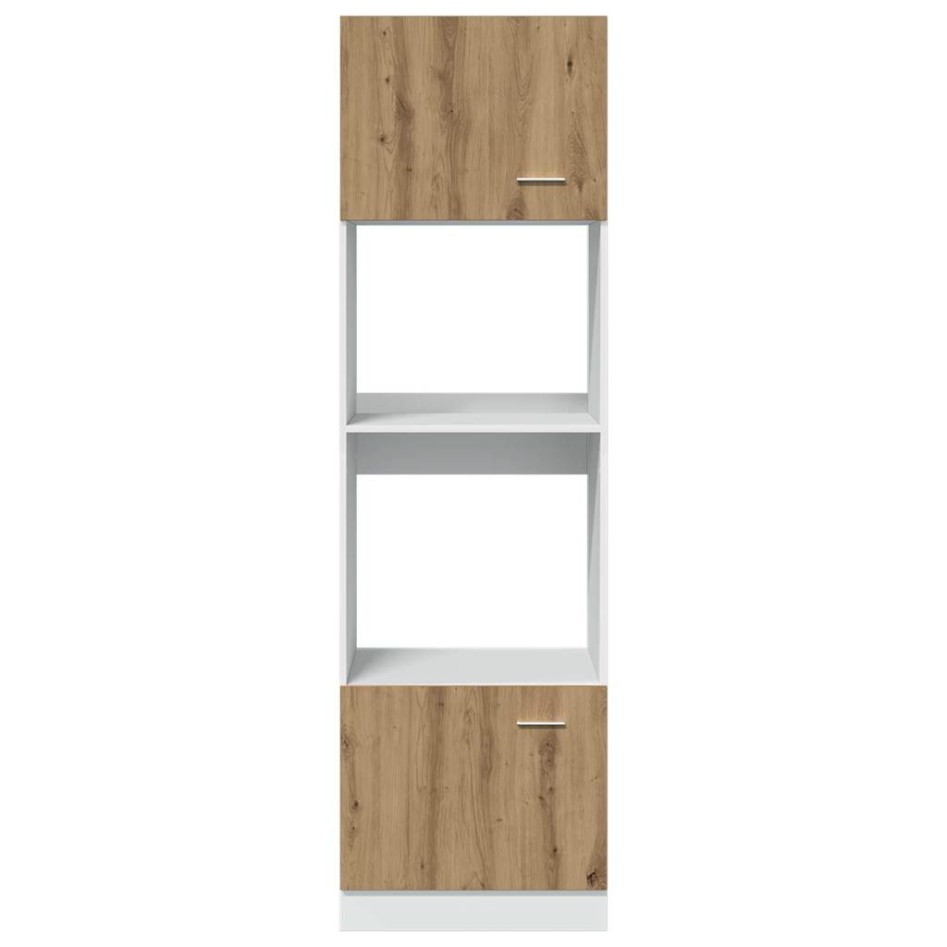 Armario microondas madera ingeniería roble artisan 60x57x207