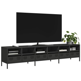 Mueble para TV acero laminado en frío negro 202x39x43,5