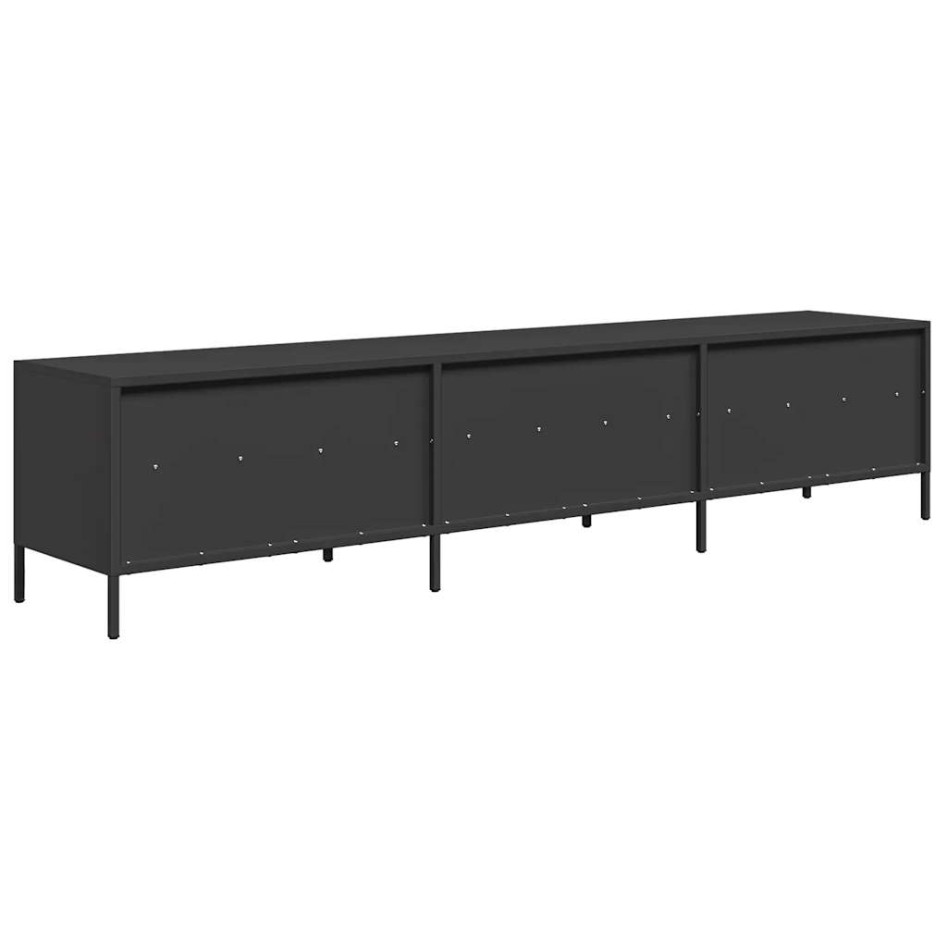 Mueble para TV acero laminado en frío negro 202x39x43,5