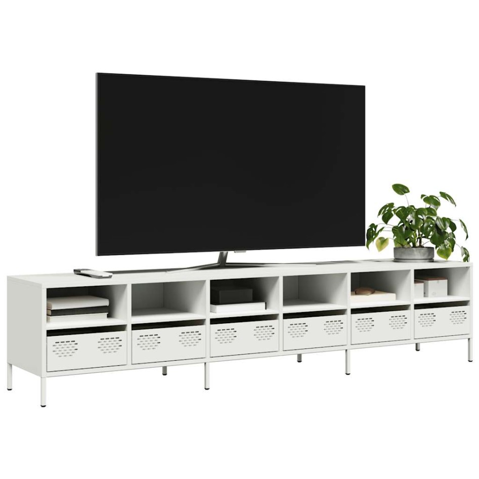 Mueble para TV acero laminado en frío blanco 202x39x43,5